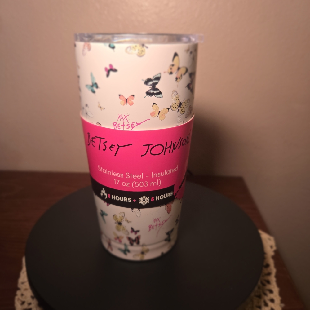 Betsey Johnson Multicolor Butterfly Tumbler